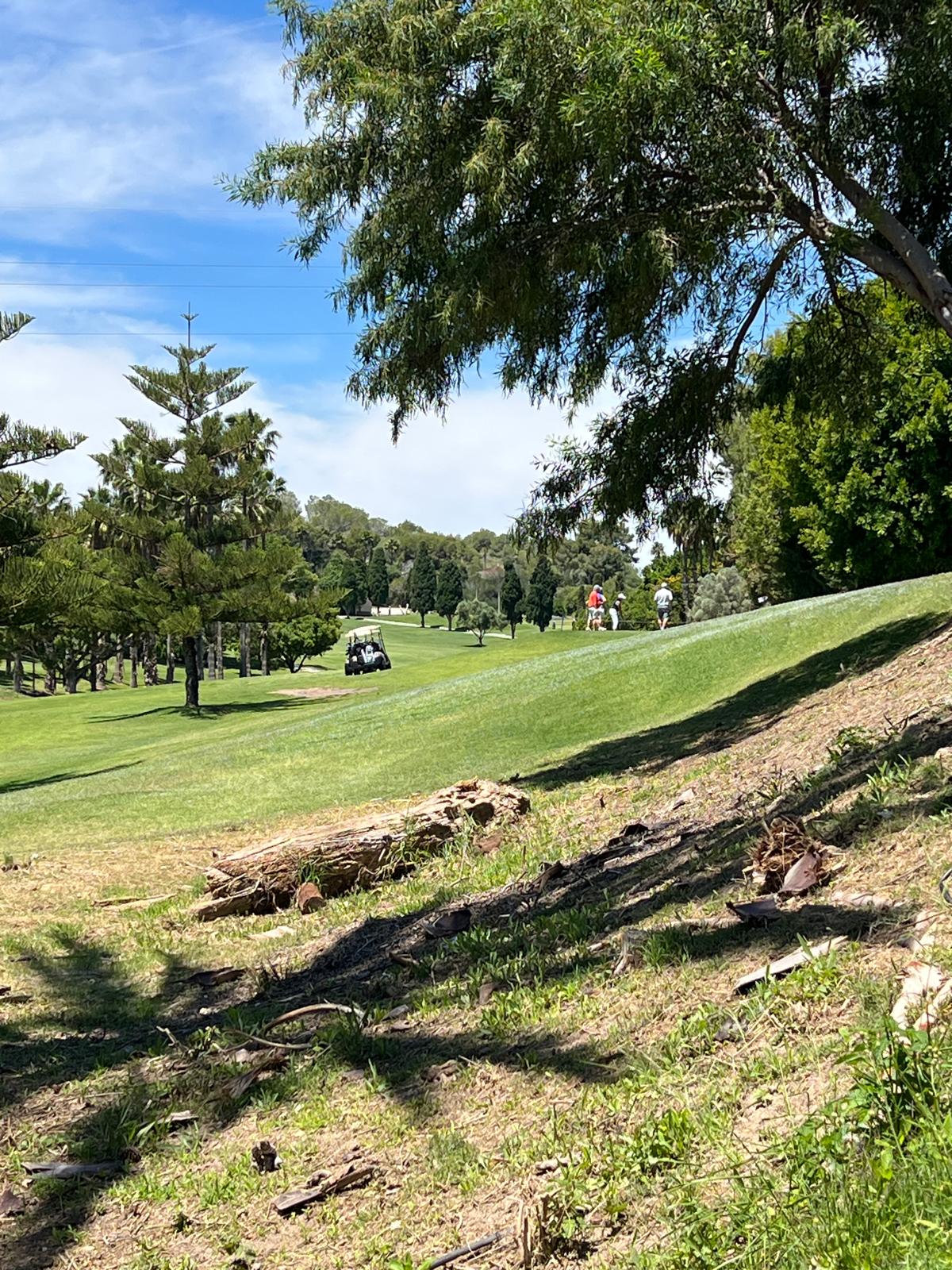 Golfkar op de Campoamor golfbaan onder de Spaanse zon