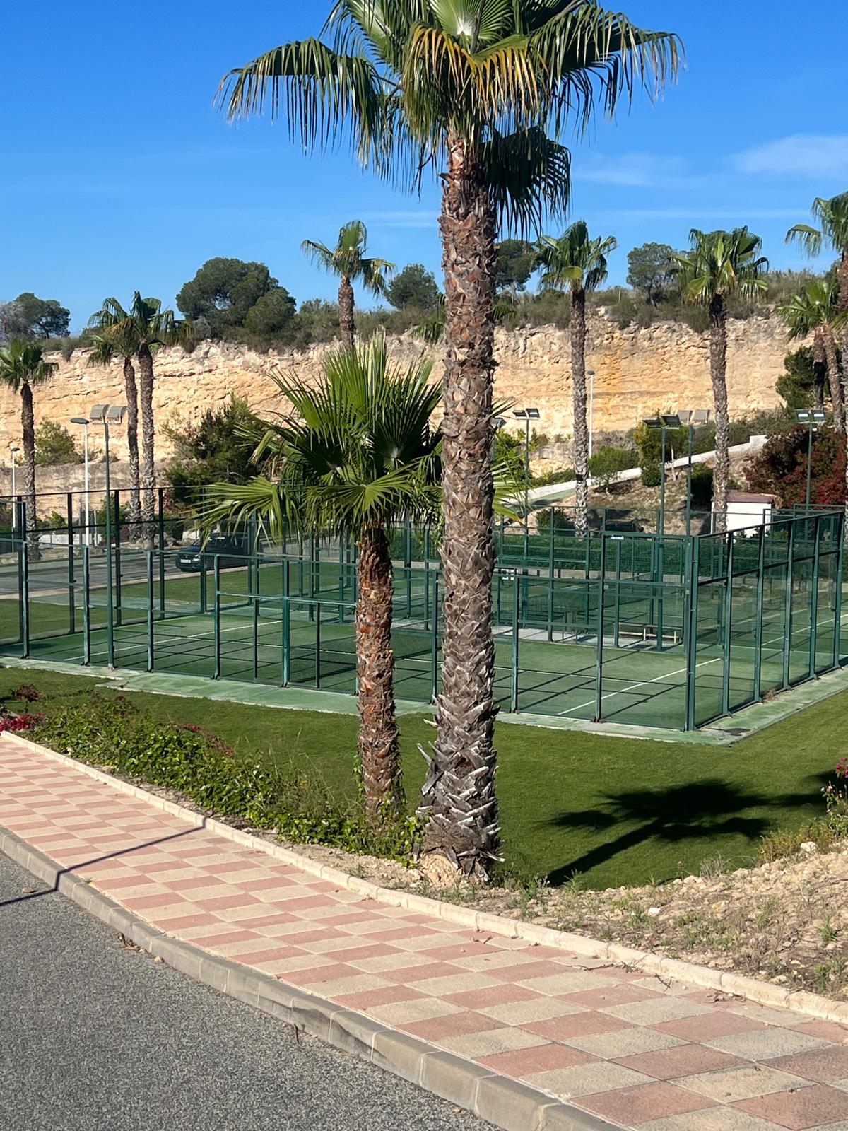 Padelbanen tussen de palmen — sfeer voor de kidslessen